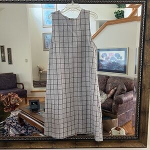 White and Black Checked Swing dress